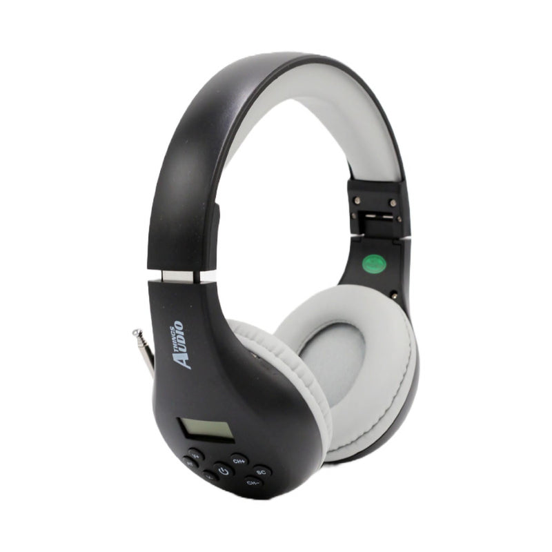 Things Audio Portable Personal FM Radio Headphones Pull-Out Antenna for Great Reception, Walking, Jogging, Relaxing, School, Talk Radio - Powered by 2AA Batteries (Not Included) (Black & Gray) Black & Gray