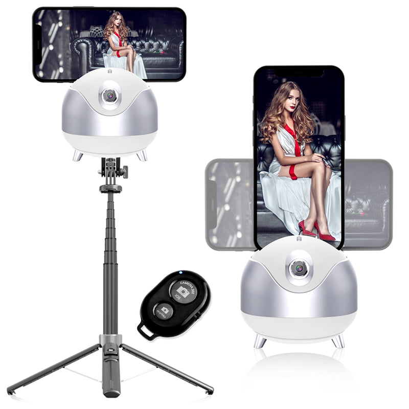 [AUSTRALIA] - iyesku Auto Face Tracking Tripod 360 Rotation, Youtube Starter Influencer Vlogging Kit Moving Tripod for iPhone Content Creator Essentials AI Auto Tracking Phone Holder Tiktok 360 Camera Stand (White) White 