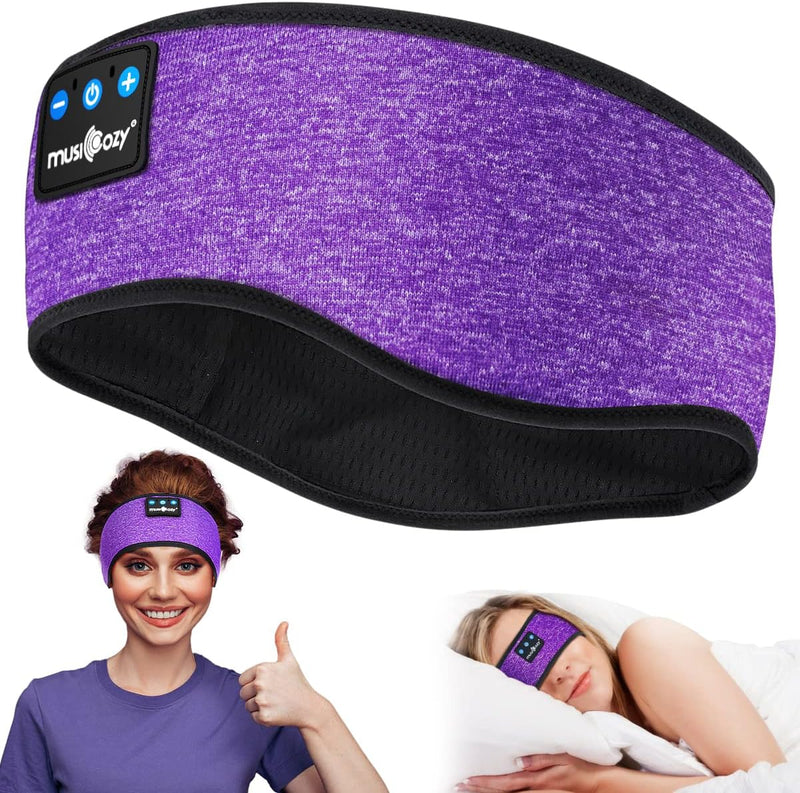 [AUSTRALIA] - Lullaband Sleep Headphones Headband, Ultra-Long Play Time Sleeping Headphones with Built in HD Hi Fi Speakers, Perfect for Sleep, Workout, Yoga, Travel, Meditation Dark Purple 