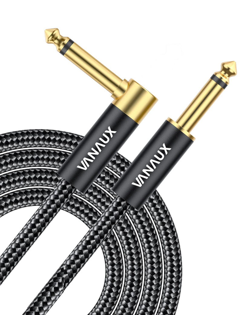 VANAUX 90 Degree Right Angle 1/4 Inch Instrument Cable 6.35mm Mono Jack TS Speaker Cable Compatible with Guitar,Keyboards,Bass,Electronic Drum,Pedal Effects,Amplifier,Audio Mixer,Speaker (10feet/3m) 10feet/3m