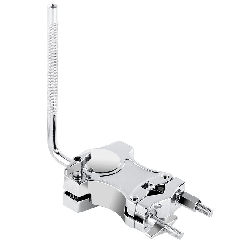 L-Rod Cowbells Clamp,Silver Drum Clamp Cowling Mounting Bracket Expansion Clamp, Adjustable Percussion Drum Set Cowbell Bracket for Toms, Cowbells, Clappers, etc.