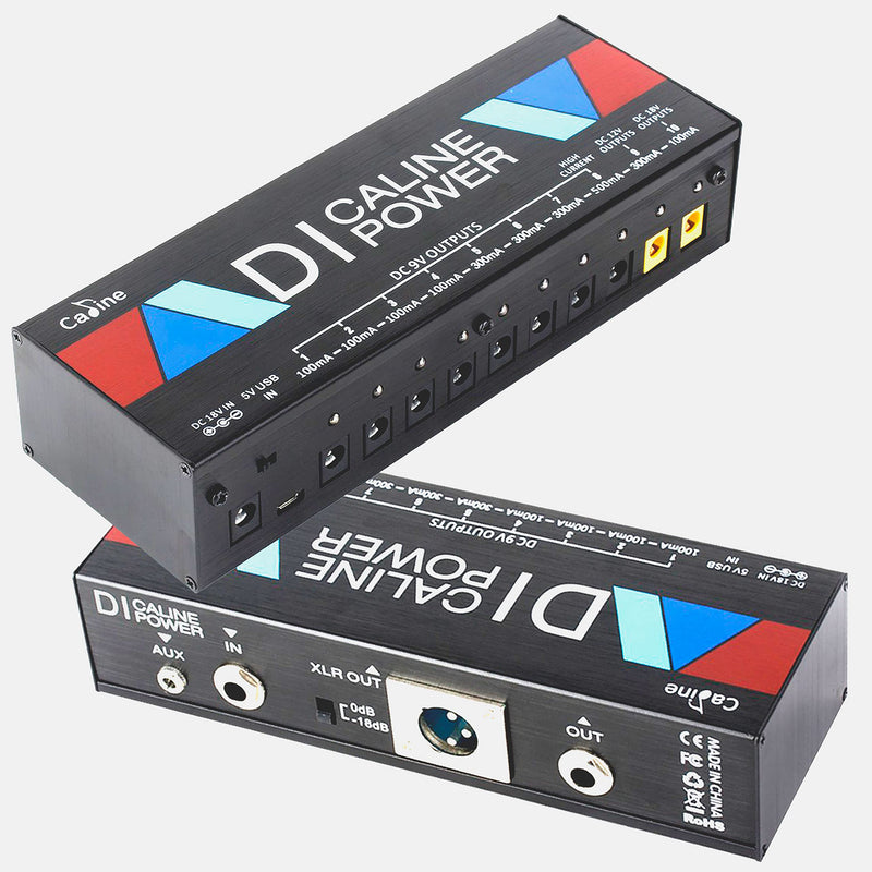 Caline Guitar Pedal Power Supply,DI Box Pedal Board Power Supply,Multi Pedal Power with AUX and USB in