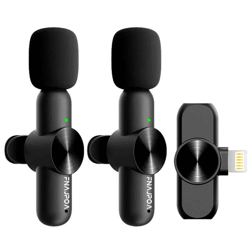 Wireless Microphone for iphone, Dual Professional Wireless Lavalier Microphone for iPhone iPad, Plug-Play Wireless Mic for Video Recording,Live Stream,YouTube,Facebook,TikTok,Vlog,Presentation