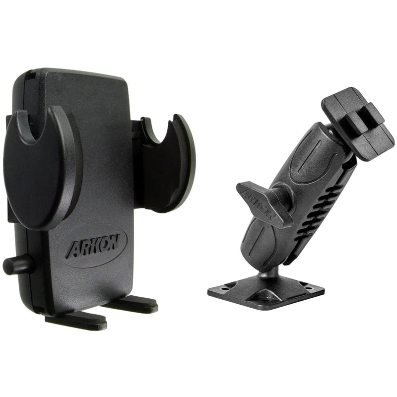 Arkon Mega Grip Universal Phone Holder for iPhone 12 11 Pro Max XS XR X Galaxy Note 20 10 Retail & Heavy Duty 4 Hole AMPS Car or Wall Mounting Pedestal for Dual T Pattern Smartphone and Tablet Holders Holder + 4 Hole AMPS Car Holders