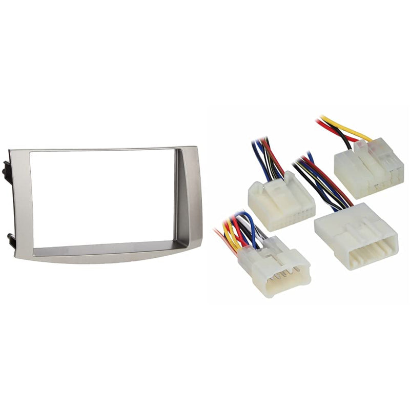 Metra 95-8215S Double DIN Dash Kit for Select 2005-2010 Toyota Avalon Vehicles (Silver) and Metra 70-8215 Wiring Harness for 2005-2006 Toyota Avalon Dash Kit + Harness 70-8215