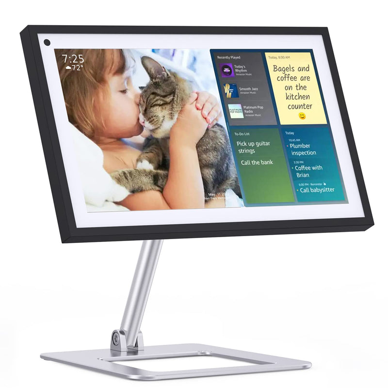 Almoz Tilt Stand for Show 15, Raise Up to 7" from Desk, Rotate 360° Vertically, Desktop Show 15 Mount with Sturdy Aluminum Materia and Stable Big Base, Black (Metallic) metallic