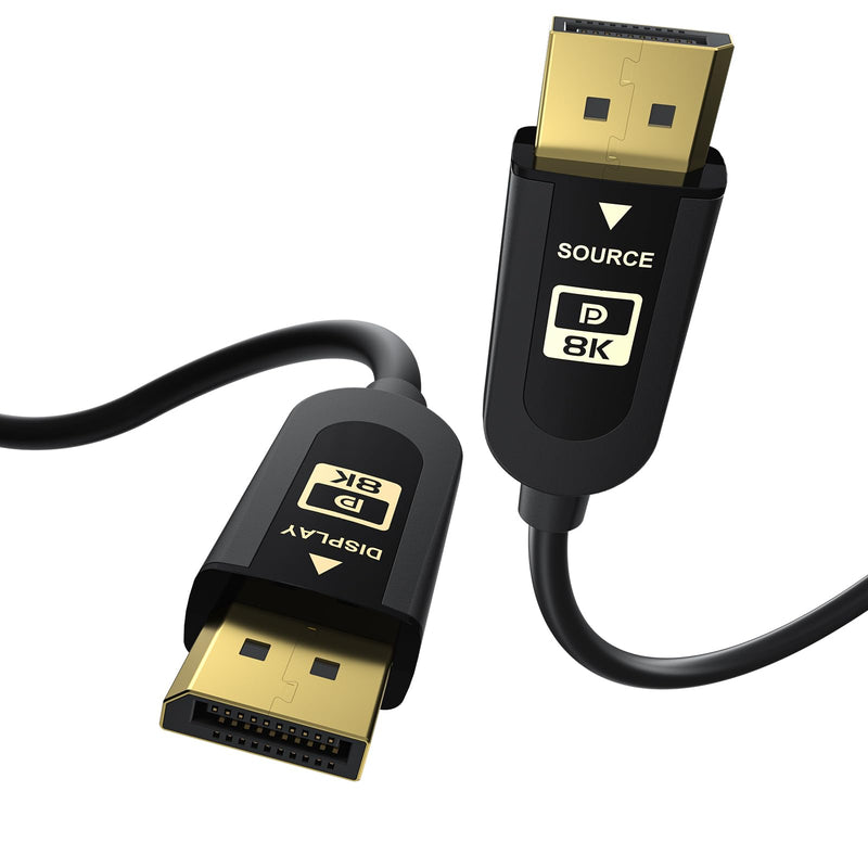 FIBBR VESA Certified DisplayPort Cable 2.1, 40Gbps DP Cable (Black, 50ft) | 6K@30Hz 10K@30Hz 8K@60Hz 4K@165Hz, HDR, HDCP2.2, DSC 1.2a for Gaming Monitor PC Black 50 ft