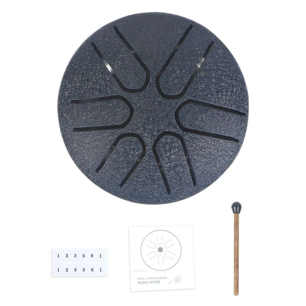 Mini Steel Tongue Drum, Horse 3 Inch 6 Tones Tank Drum C Key Percussion Steel Drum Kit with Drum Mallets Note Stickers(3 Inch 6 Tones) 3 Inch 6 Tones Dark Blue