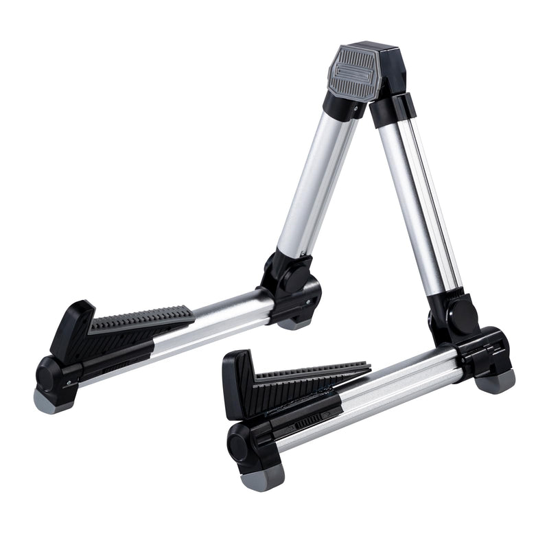 ENO MUSIC Alumium Alloy A-Frame Universal Folding Acoustic Guitar Stand, Suitable for Electric Bass Guitars , Silver