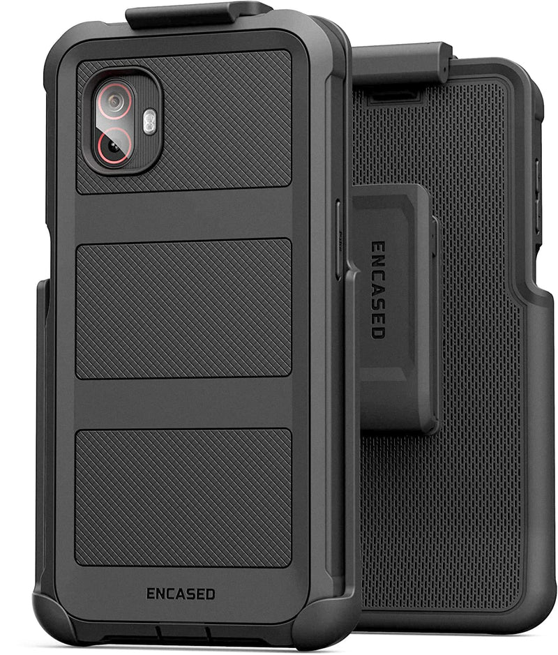 Encased Falcon Case Designed for Samsung Galaxy XCover 6 Pro Belt Clip Case, Full Body Protective Phone Case with Holster (Black)