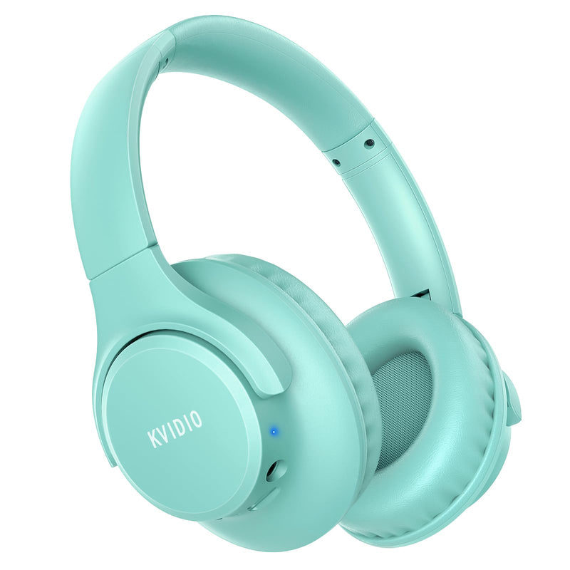 KVIDIO [Updated] Bluetooth Headphones Over Ear, 65 Hours Playtime Wireless Headphones with Microphone,Foldable Lightweight Headset with Deep Bass,HiFi Stereo Sound for Travel Work Cellphone (Green) Green