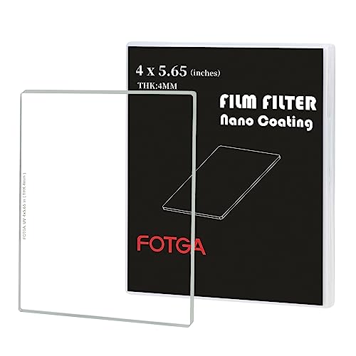 Fotga Cinema 4x5.65 Inch Glass Clear UV Protection Filter 4mm Thickness for Camera Lens Matte Box Vlogging Video Making