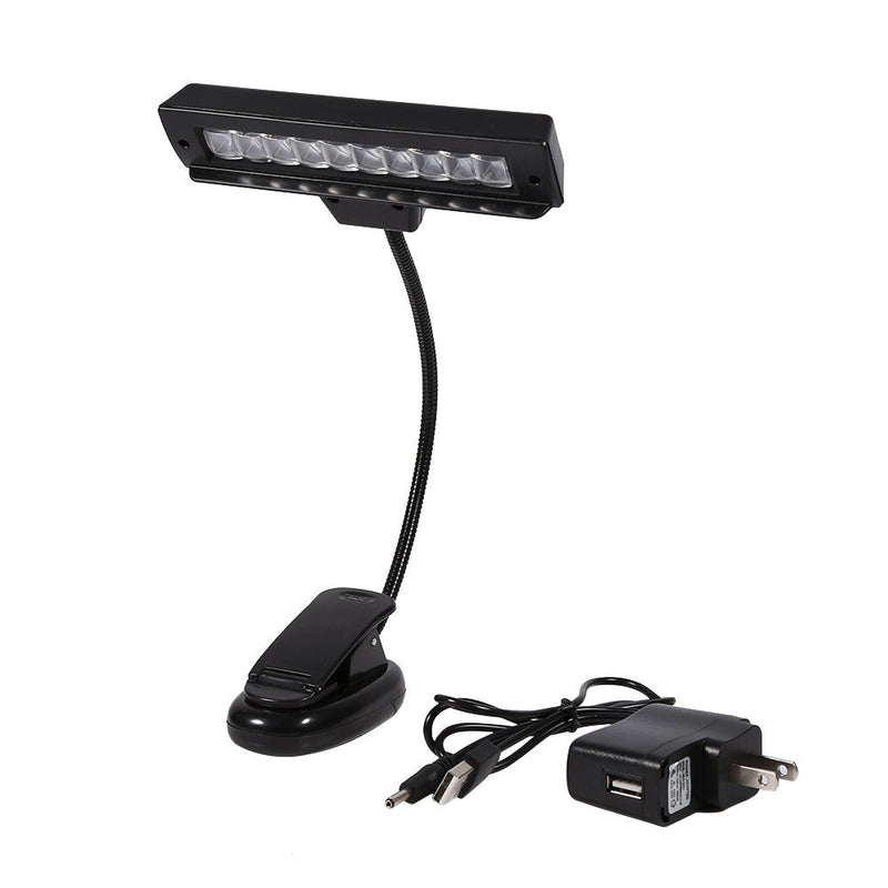 Clip On Lamp Clip On Lamps Plastic Metal Black Portable 10 Led Clip On Music Stand Clamp Light Bedroom Desk Reading Lamp Ac 110V ~220V (b)