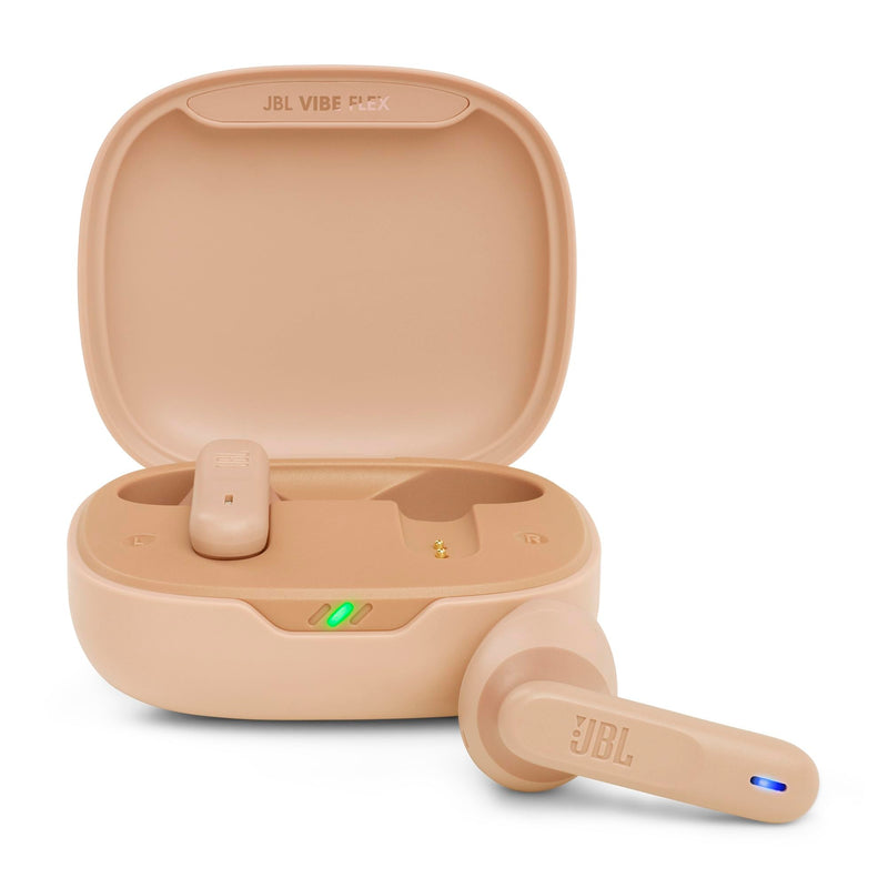 JBL Vibe Flex True Wireless Earbuds – Bluetooth Earphones with Deep Bass Sound, IP54 Water & Dust Resistant, Long Battery Life, Voice Assistant Compatible, Open-Ear Design (Beige) Beige