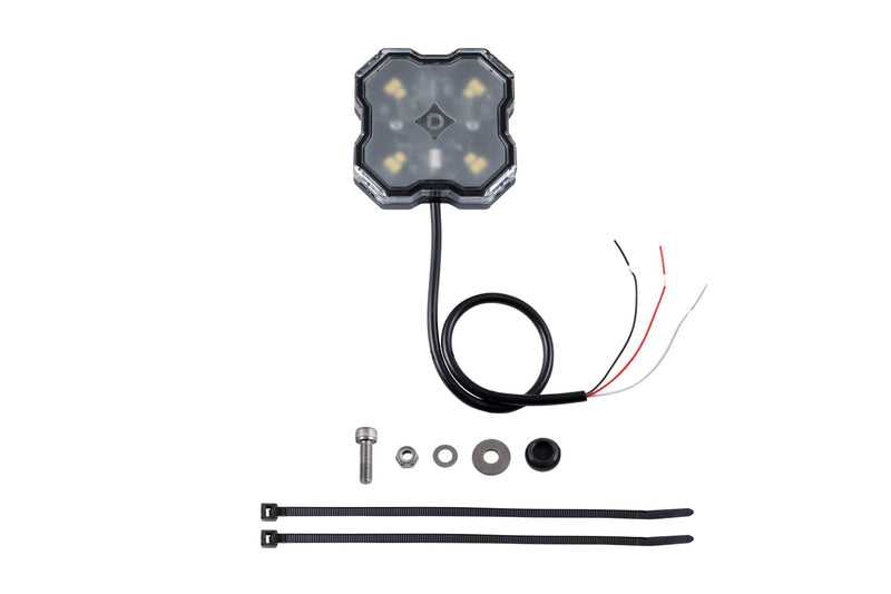 Diode Dynamics Stage Series LED Rock Light (one), White Diffused Bare Wire Hookup