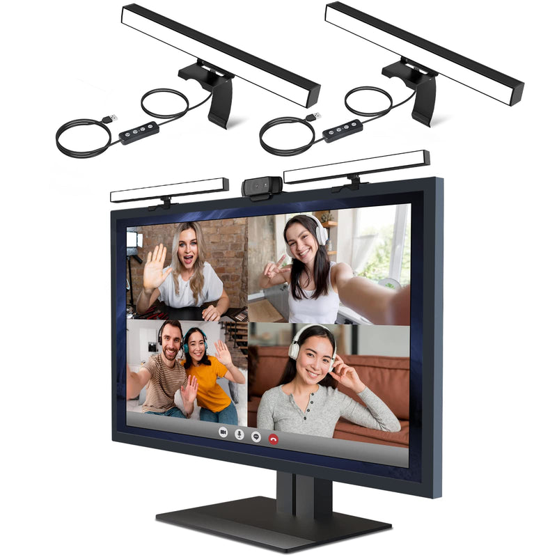 ALTSON 2-Pack Video Conference Lighting, Webcam Streaming Lights, LED Monitor Laptop Light for Zoom Meetings, Adjustable Brightness & Color Temperature, Monitor Light bar, Live Streaming