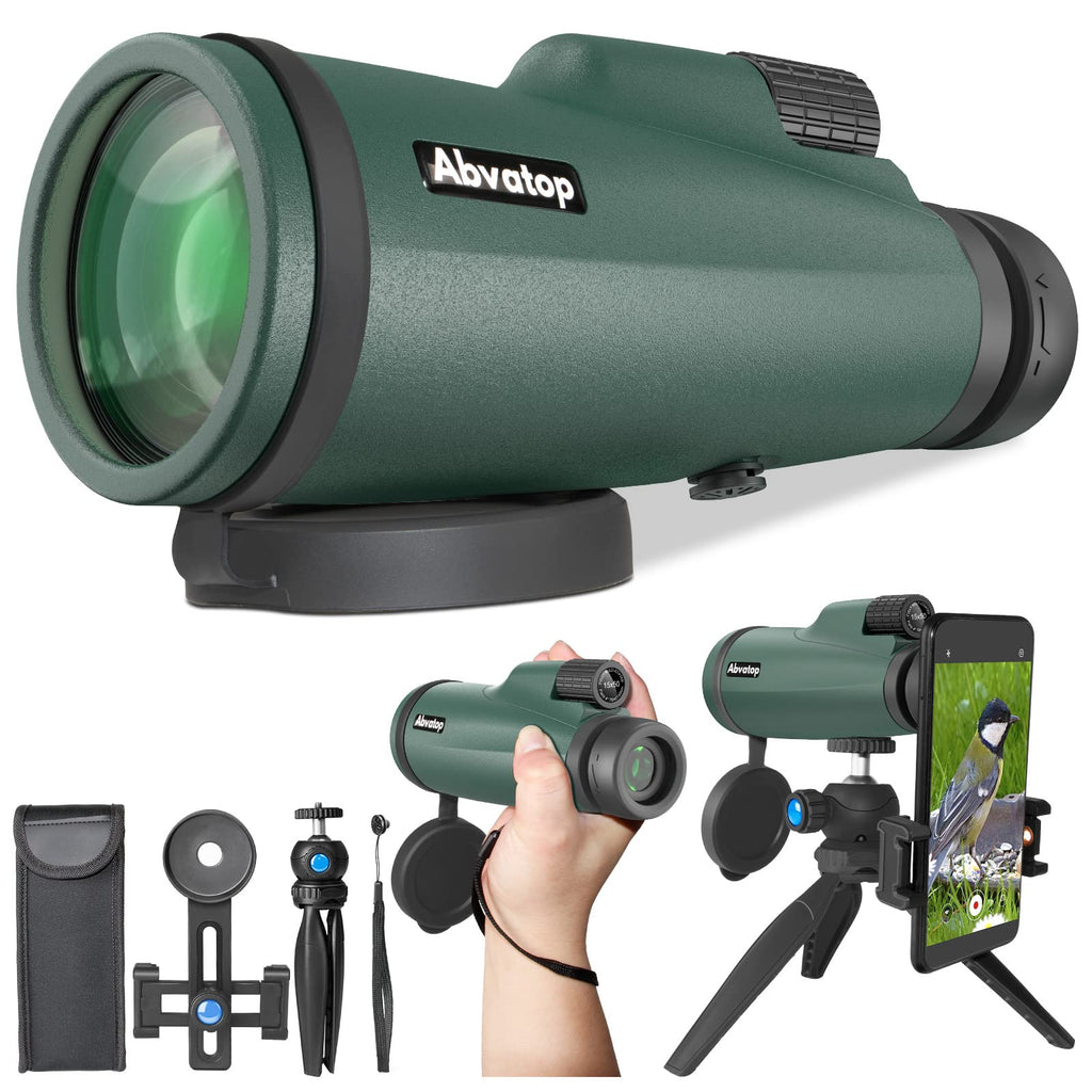 15x50 Monocular Telescope for Smartphone, Monoculars for Adults High Powered High-Definition Portable Handheld Telescope with Phone Adapter BAK4 Prism FMC Lens for Hiking Hunting Camping Bird Watching