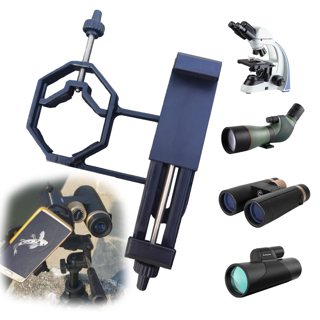 Amblee Universal Smartphone Adapter Mount - Steel Smartphone Adapter for Telescope, Binoculars, Monoculars, Spotting Scopes, Microscope, Compatible with iPhone, Samsung, and More Style - 2