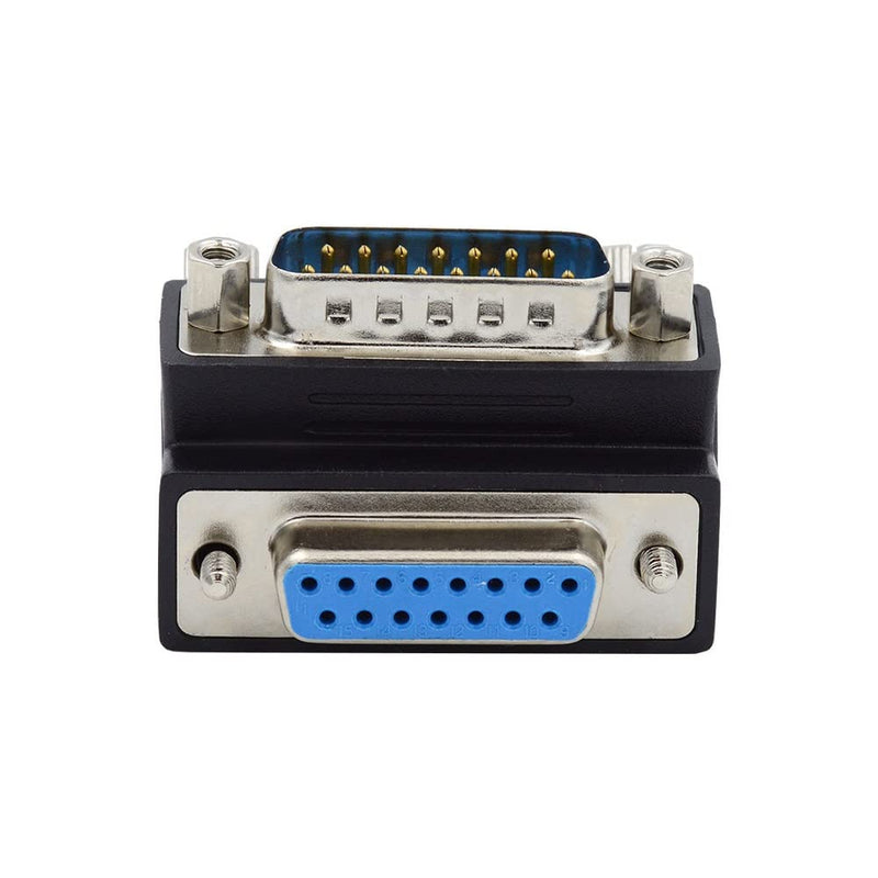 xiwai DB15 Serial Adapters D-SUB 15-pin RS232 D-subminiature Adapter Male to Female with Screw Nuts DB Connector Up 90 Degree Angled Up Angled