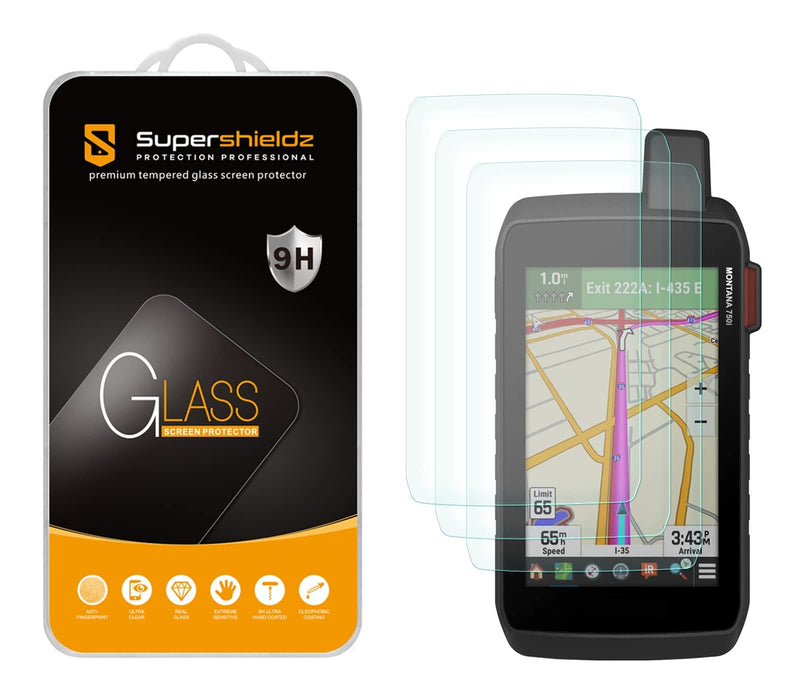 Supershieldz (3 Pack) Designed for Garmin Montana 750i/ 700/ 700i Tempered Glass Screen Protector, Anti Scratch, Bubble Free