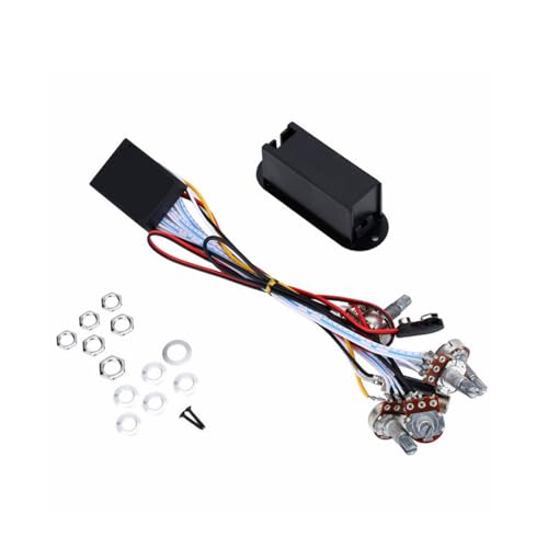 Bass Guitar Preamp 3 Band EQ Active Circuit, Dual Potentiometer Tone Control with Noise Reduction for Pickup Volume Balance DIY Installation Kit‌
