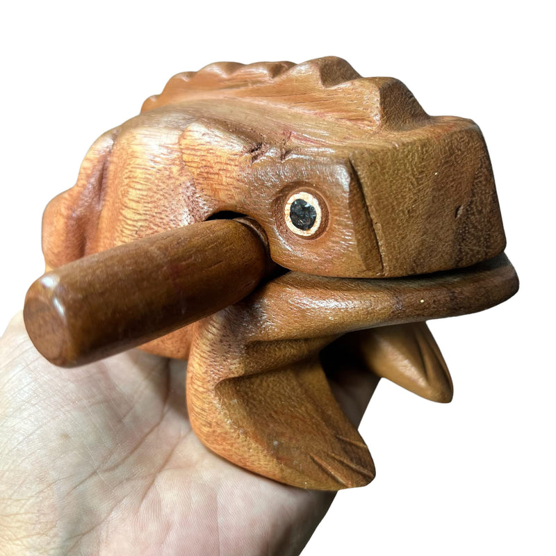 NUTTA - 7 Inches Wooden Frog Guiro Rasp Musical Instrume Wood Percussion Desk Scraping Fog with Frog Sound Idea Funny Instruments Nature Wood Music Home Garden Decoration (7 Inches)