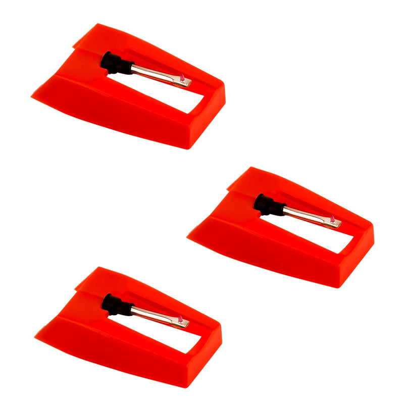 3pcs Record Player Needle, Turntable Replacement Needle Long-Lasting Record Player Needle Replacement Diamond Stylus Replacement for Vinyl Record Player LP Phonograph,Victrola, ION, Crosley (Red) 3