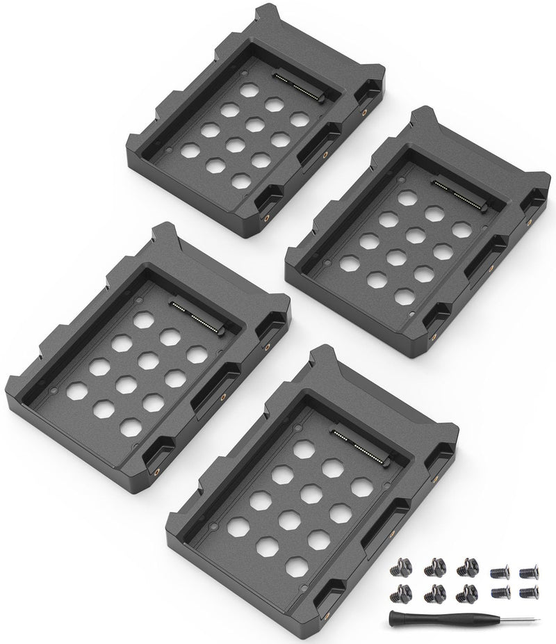 4 Pack SSD HDD Holder Mounting Bracket Hard Drive Adapter 2.5'' to 3.5'' SSD Bracket Converter Internal Hard Disk Drive Caddy Case Tray for 2.5 HDD with SATA III Interface Hot Swap Plug 4 Pack