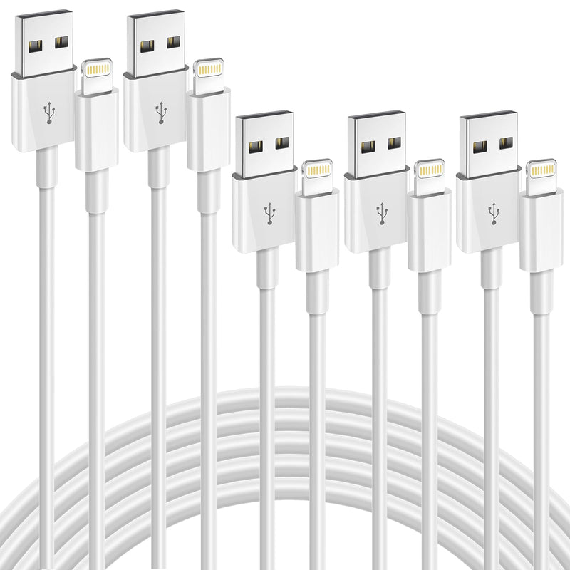 [AUSTRALIA] - iPhone Charger, 5Pack(6/6/6/10/10FT) [Apple MFi Certified] Apple Charging Cables Lightning Cable Fast iPhone Charging Cord for iPhone 14/13/12/11/11Pro/11Max/ X/XS/XR/XS 6/6/6/10/10FT 