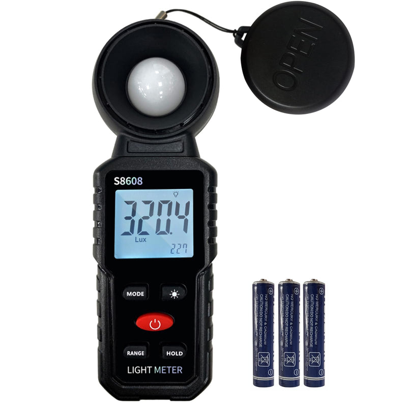 [AUSTRALIA] - Digital Illuminance Light Meter Tester 200,000Lux Meter (18,500FC) Luxmeter Lighting Intensity Brightness Measurement Tool for Indoor Outdoor Grow Plants Film Photography lumens LED Photometer 