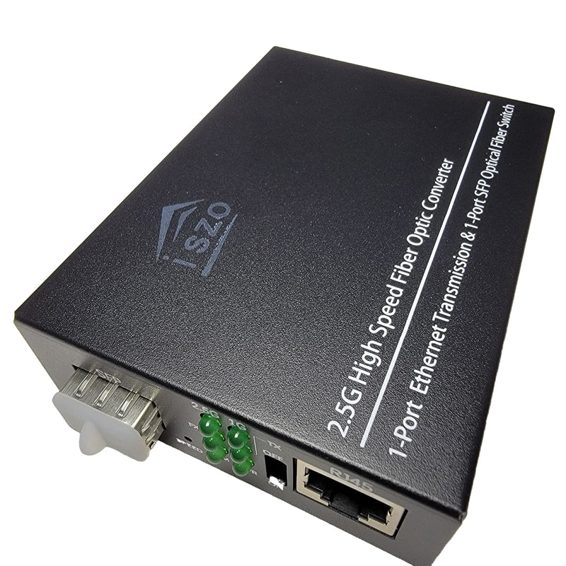 iszo 2.5G SFP Port Transceiver Media Converter,20km SM,RJ45 100M/1000M/2.5G Adaptive,Full/Half Duplex,Inside TTL Port ,Also Work 2.5G/1G GPON SFP ONU Stick Such as The 5671A and G-010S-P and More