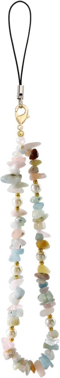 Aesthetic Phone Charm - Natural Quartz & Miyuki Seed Beads Phone Chain Strap - Durable, Versatile, & Stylish Phone Wrist Strap for Personal Items Colorful2