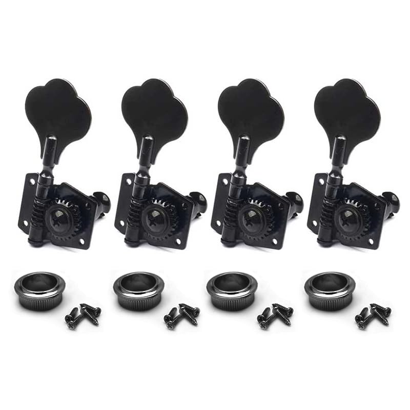 [AUSTRALIA] - MAXCHEER Guitar Bass Tuners Bass Guitar Tuning Keys,Ratio Headstock Sealed Machine Head Replacement for Electric Jazz Bass or Precision Instruments 1:24 (4R) black 