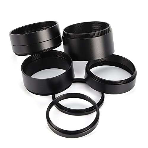 Telescope Spacer Rings Photography Extension Tubes Black Aluminum Alloy 8Pcs Set 3 5 7 10 12 15 20 30Mm Lens Ring Extension Tube Astronomical Telescope Accessory