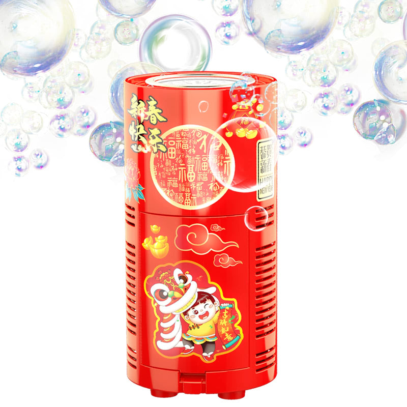 Fireworks Bubble Machine with 80ml Bubble Solution, Portable Automatic Bubble Machine with Lights and Closeable Music, Bubble Maker Toys for Kids Outside Activities Parties Wedding Christmas 1pcs