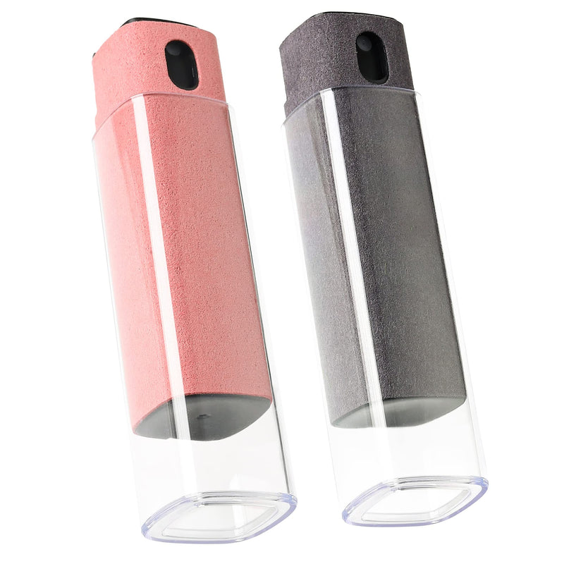 Touchscreen Screen Cleaner Kit 2 Pcs, Phone, Tablet and Car Screen Cleaner, Two in One Spray and Microfiber Cloth(Grey&Pink) 2 Pcs(Pink+Grey)