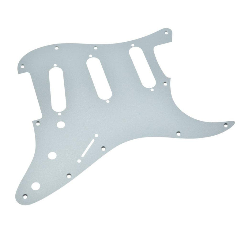 Dopro 11 Hole Matte Aluminum Strat SSS Pickguard Metal Anodized ST Pick Guard Scratch Plate for USA/Mexico ST/Strat Matte Silver