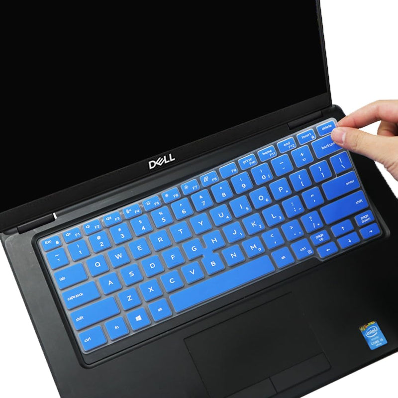 Silicone Keyboard Cover Skin Compatible for Dell Latitude 5400 5401 5410 5411 7400 14" Laptop with Pointing, Dell Latitude 14 inch Keyboard Skin Protector (NOT Compatible for Dell Latitude 7410) Blue Compatible for Dell Latitude 5400 14" Blue 2