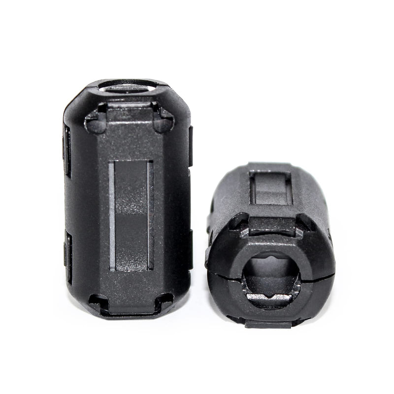 TOJOIN 10PCS Ferrite Bead Clip on Ferrite Core RFI EMI Noise Suppressor Ferrite Rings Cable Clip for Phone, TV, Speaker, USB Radio, Audio Equipment 3mm/5mm/7mm/9mm/13mm Inner Diameter Black，2 of each. mix pack-10pcs