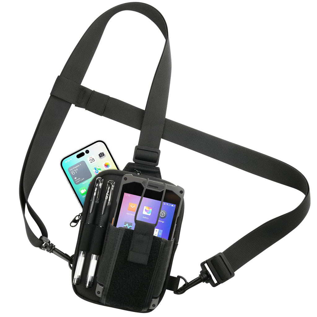 Scanner Holster, Universal Barcode Scanner Chest Harness, Carrying Case Pouch for Symbol, Zebra, USPS, Postal Scanners, Mobile Computer Handheld Barcode Scanner Holder (Chest Harness, Black)