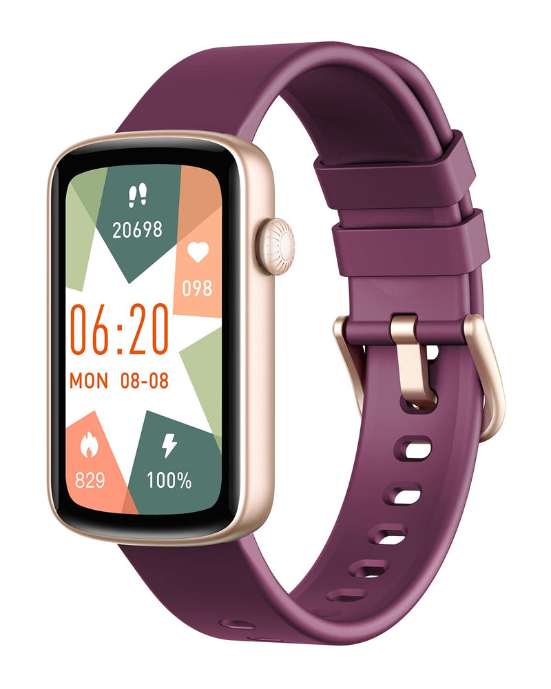 Fitness Watches for Women, LYNN2 Fitness Tracker with Heart Rate Monitor Blood Oxygen/Sleep Tracker Pedometer, Slim Step Tracker Watch for iOS/Android Phones Waterproof (Purple) Purple