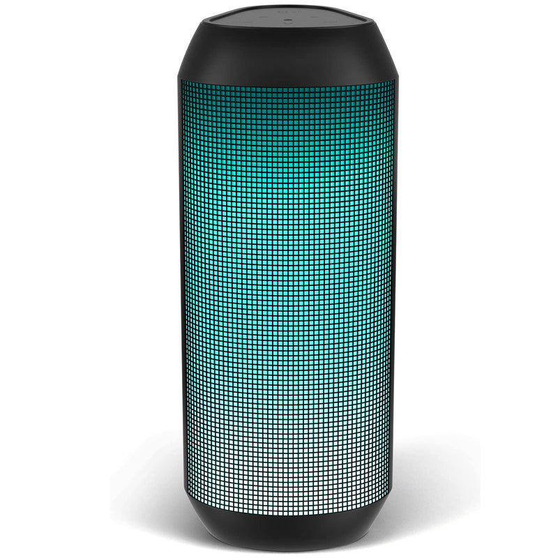 Wireless Bluetooth Speaker - Portable Speaker with Multi LED Light Dynamic Modes, IPX4 Waterproof Bluetooth Speakers, Support TWS Surround Stereo Sound Playing, Lightweight for Party Outdoor Camping Black