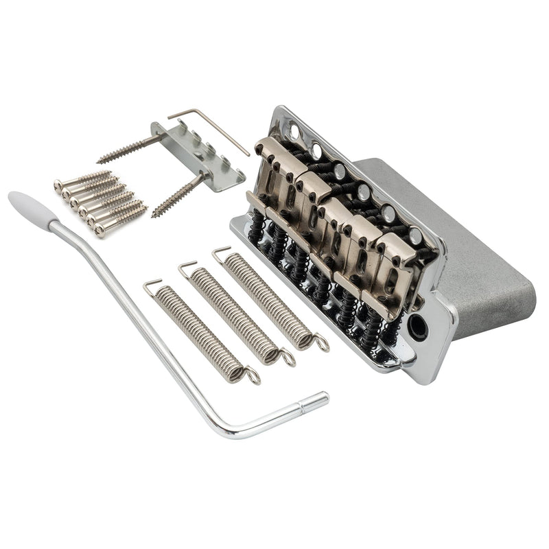 Wilkinson WOV01 52.5mm (2-1/16 inch) Vintage ST Guitar Tremolo Bridge 6-Screw Assembly with 36mm Steel Block for Fender Squier/Mexico Strat Stratocaster Electric Guitar Replacement, Chrome