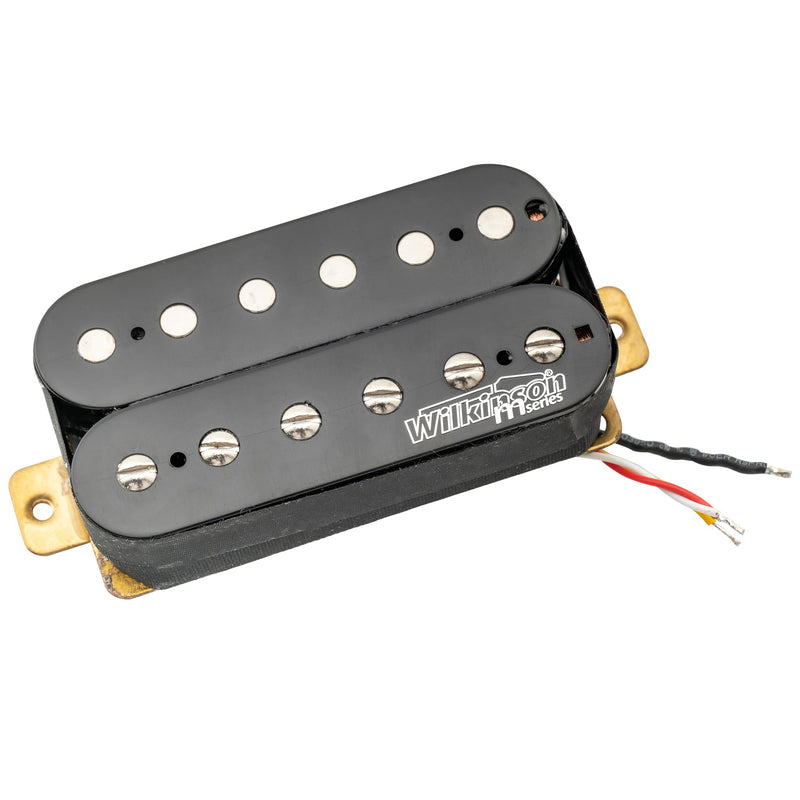 Wilkinson WOHHB Ceramic Overwound Open Style Humbucker Bridge Pickup for Electric Guitar, Black Bridge Black