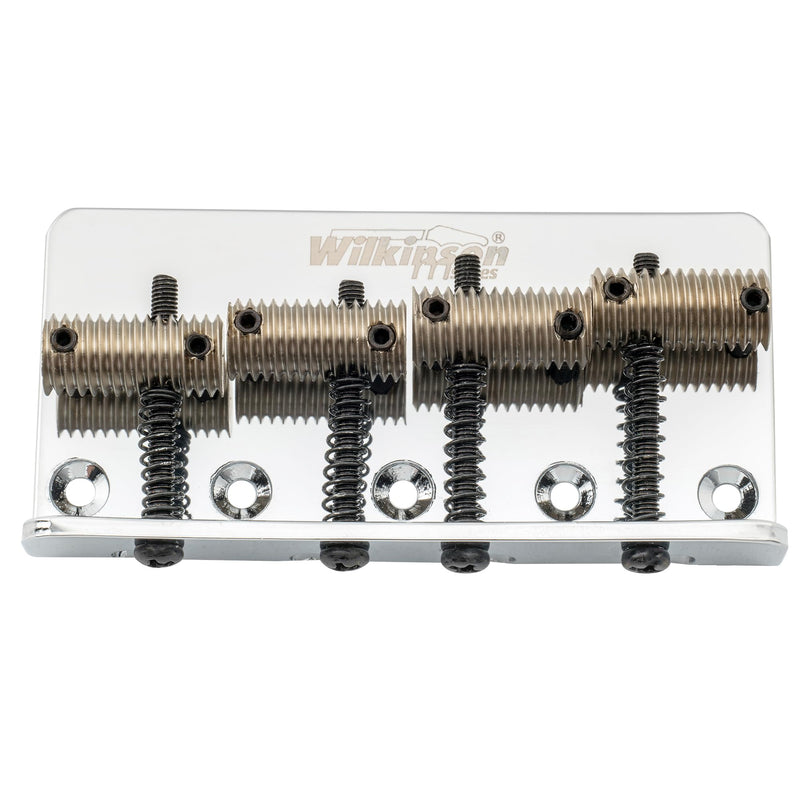 Wilkinson WOB41T 57mm (2-1/4 inch) 4-String Bass Bridge Threaded Saddles for Precision/Jazz Bass, Chrome
