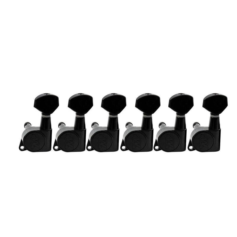 Wilkinson WJN07 Left Handed 6 inline EZ-LOK Guitar Tuners Machine Heads 19:1 Ratio Tuning Pegs Keys for Stratocaster Telecaster Electric Guitar, Black