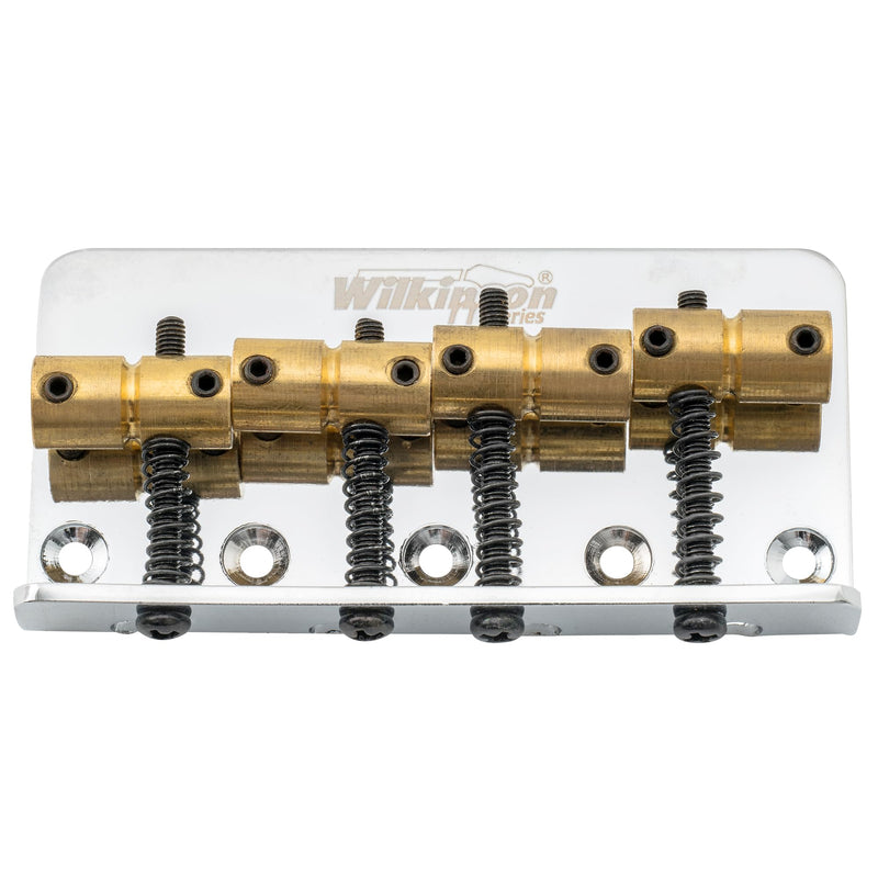 Wilkinson WOB41 57mm (2-1/4 inch) 4-String Bass Bridge Brass Saddles for Precision/Jazz Bass, Chrome