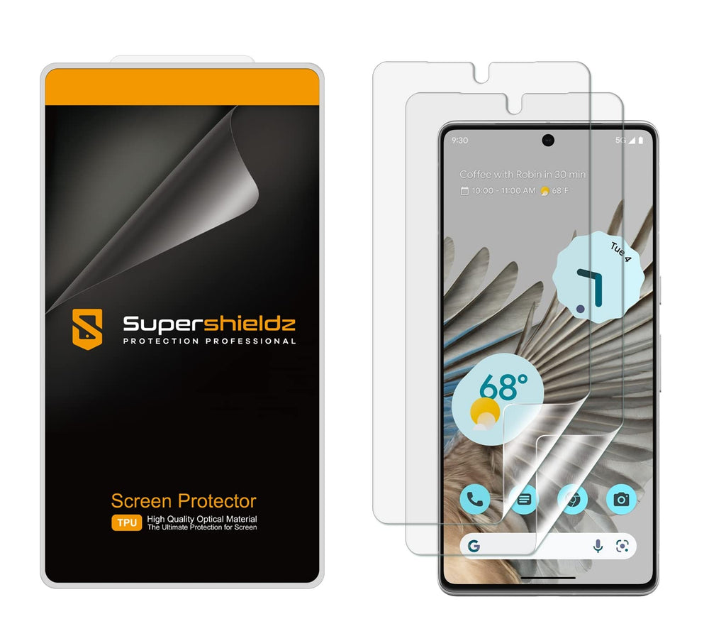Supershieldz (2 Pack) Designed for Google (Pixel 7 Pro) Screen Protector, 0.13mm, High Definition Clear Shield (TPU)