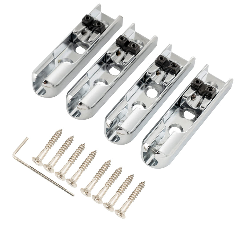 [AUSTRALIA] - Musiclily Pro Individual Bass Bridge Single String Lock-Down Bass Bridge for 4-String Electric Bass, Chrome (Set of 4) 