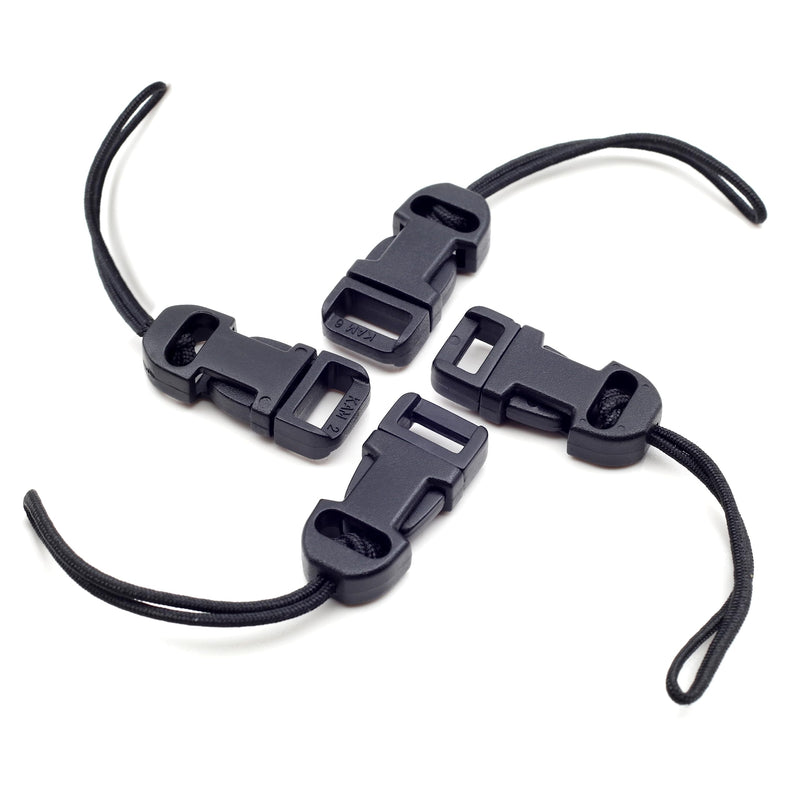Padwa Lifestyle 4 Pcs Black Quick Release Camera Strap QD Loops Connector Adapter - Camera Quick Release Clip Compatible for All Compact Digital Cameras,Binoculars, Drone Remote Control and USB Stick
